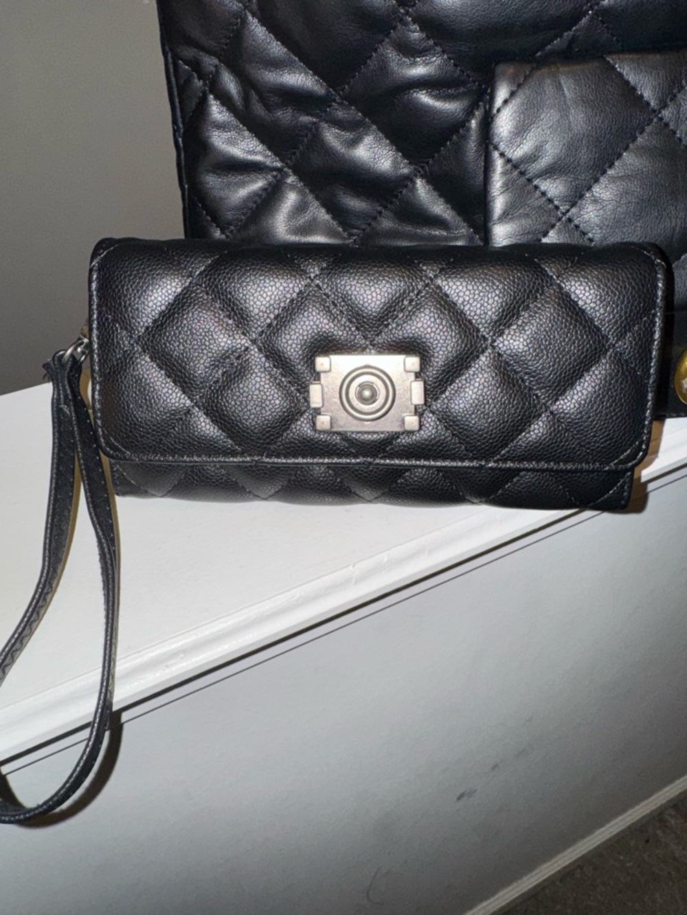 Quilted 4pc Set - Bag, Wallet, Makeup Bag, & Charm - Picture 8 of 11